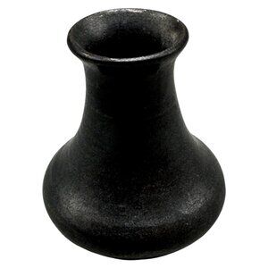 Small Vintage Black Ceramic Vase With Textured Finish Chip on Top Used READ